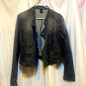London jean black denim size large jacket